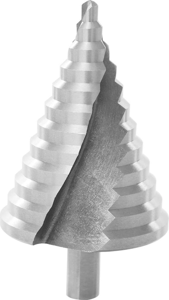Stufenbohrer-Set - HSS 12-in-1 - Titanbeschichtet - Dreikantschaft - Für Holz, Kunststoff & Metall - Silber