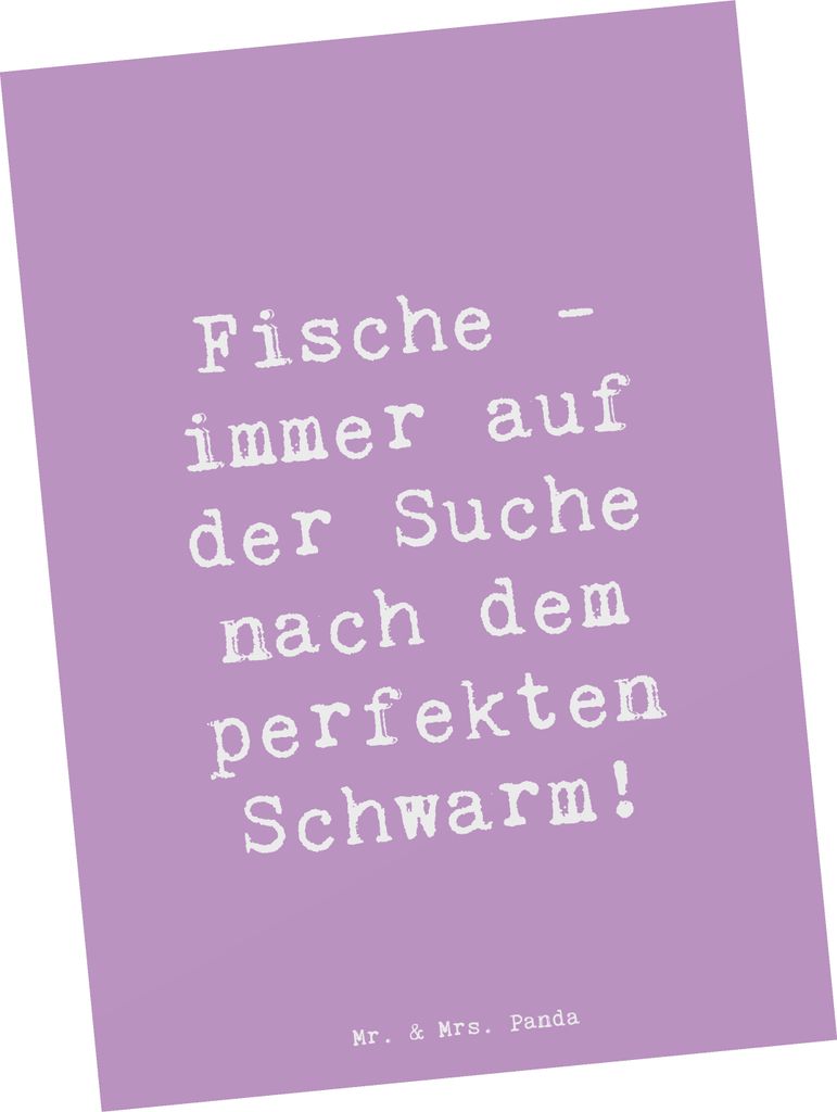 Mr. & Mrs. Panda Grußkarte Spruch Fische Schwarm - Lavendeltraum - Geschenk, Postkarte, emotional, Ansichtskarten, Kreativität, Geschenke Astrolo...