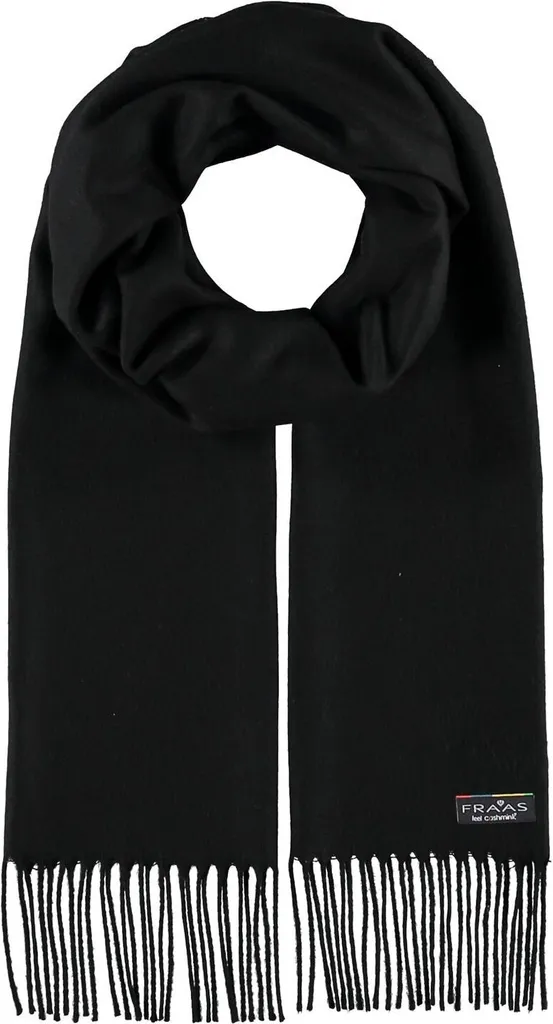 FRAAS sciarpa Cashmink® Scarf with Fringes Black nero