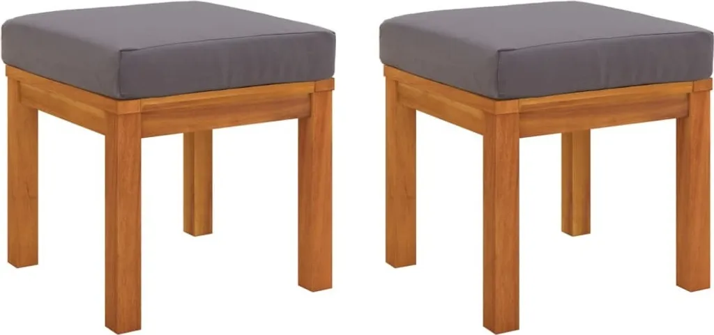 Tabouret de jardin durable bois acacia évite l'inconfort lot de 2 assises