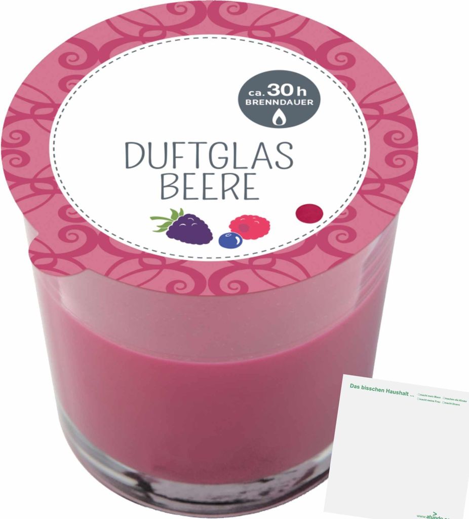 G&G Duftglas Beere Duftkerze (1Stk Glas) + usy Block