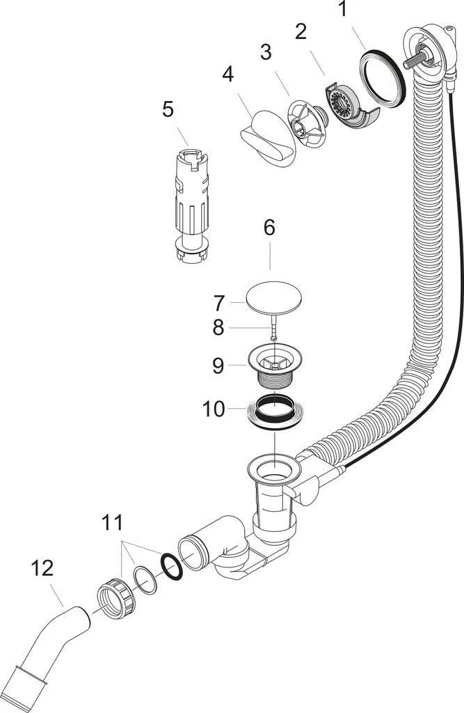 Montaggio Semplice: Hansgrohe Flexaplus Set Vasca Completo 6/4" - 4