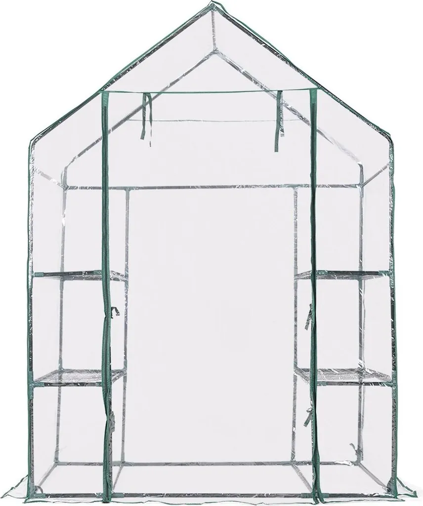 Serre de jardin avec étagères et housse PVC - Dimensions 143x73x195 cm