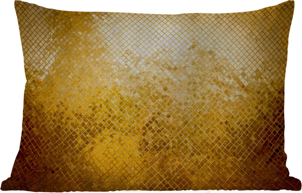 MuchoWow Outdoor Kissen - Gold - Design - Abstrakt - 50x30 cm - Wetterfest - Lounge Kissen - Sofa kissen - Wohnzimmer Dekoration