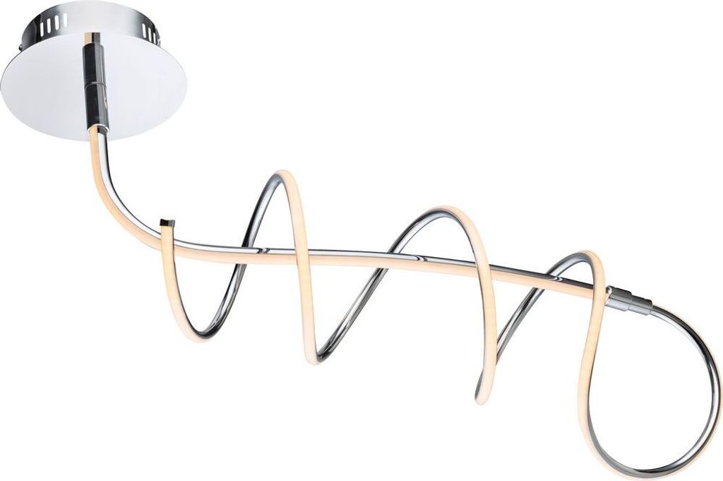 LED Deckenleuchte, Spiralform, geschwungen, silber, L 72 cm