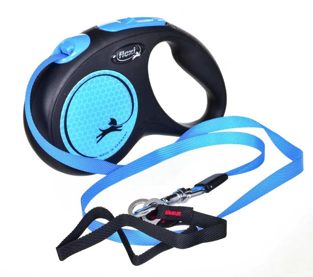 Design e Sicurezza: flexi NEON 5m Blu Neon - Guinzaglio Premium M