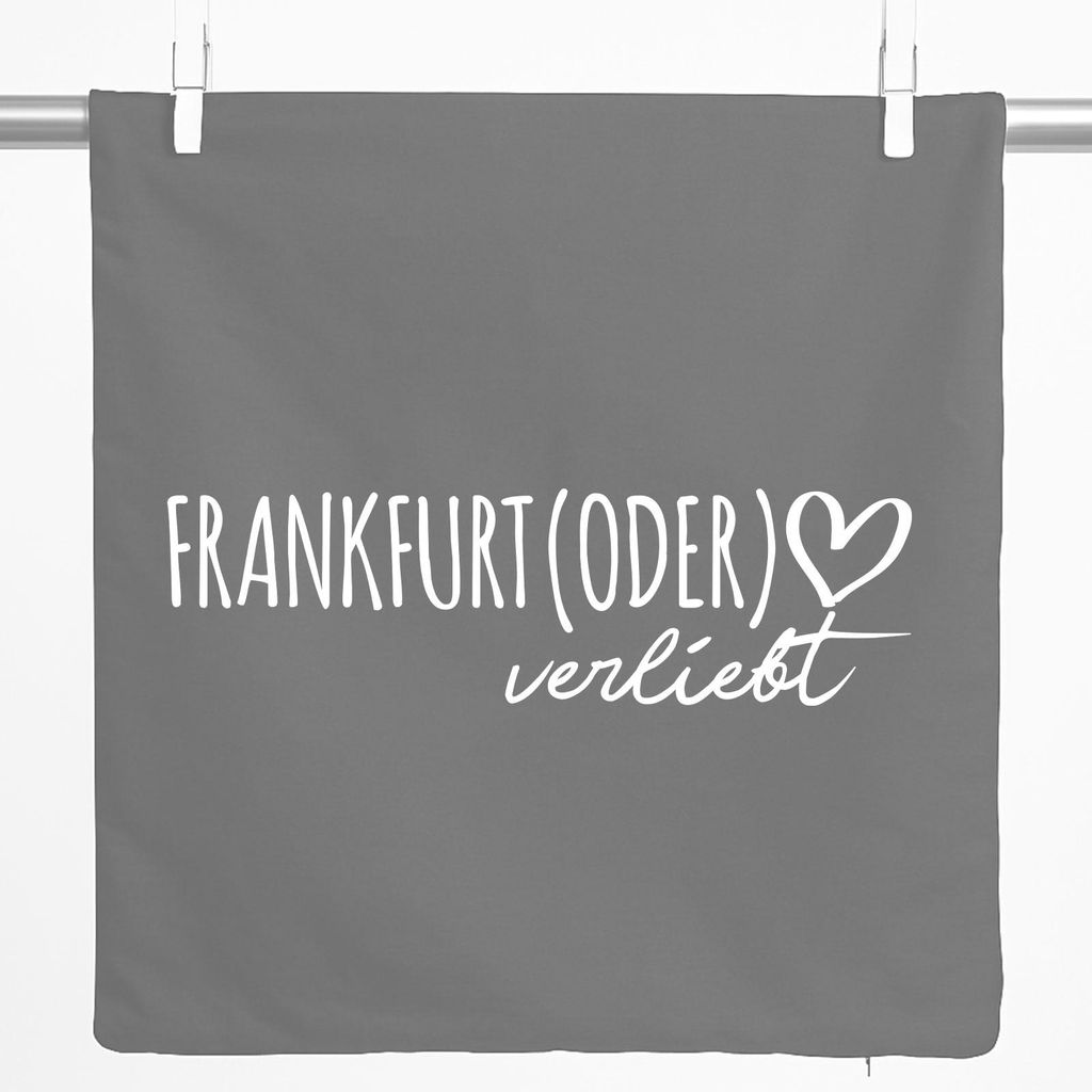 Huuraa Kissenbezug Frankfurt (Oder) verliebt 40x40cm Steel Grey Baumwolle Dekokissenbezug Geschenkidee