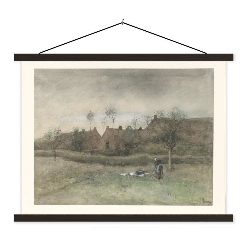 MuchoWow Textilposter Bleekveld - Gemälde von Anton Mauve 150x113 cm mit schwarzem Rahmen - Wohnzimmer