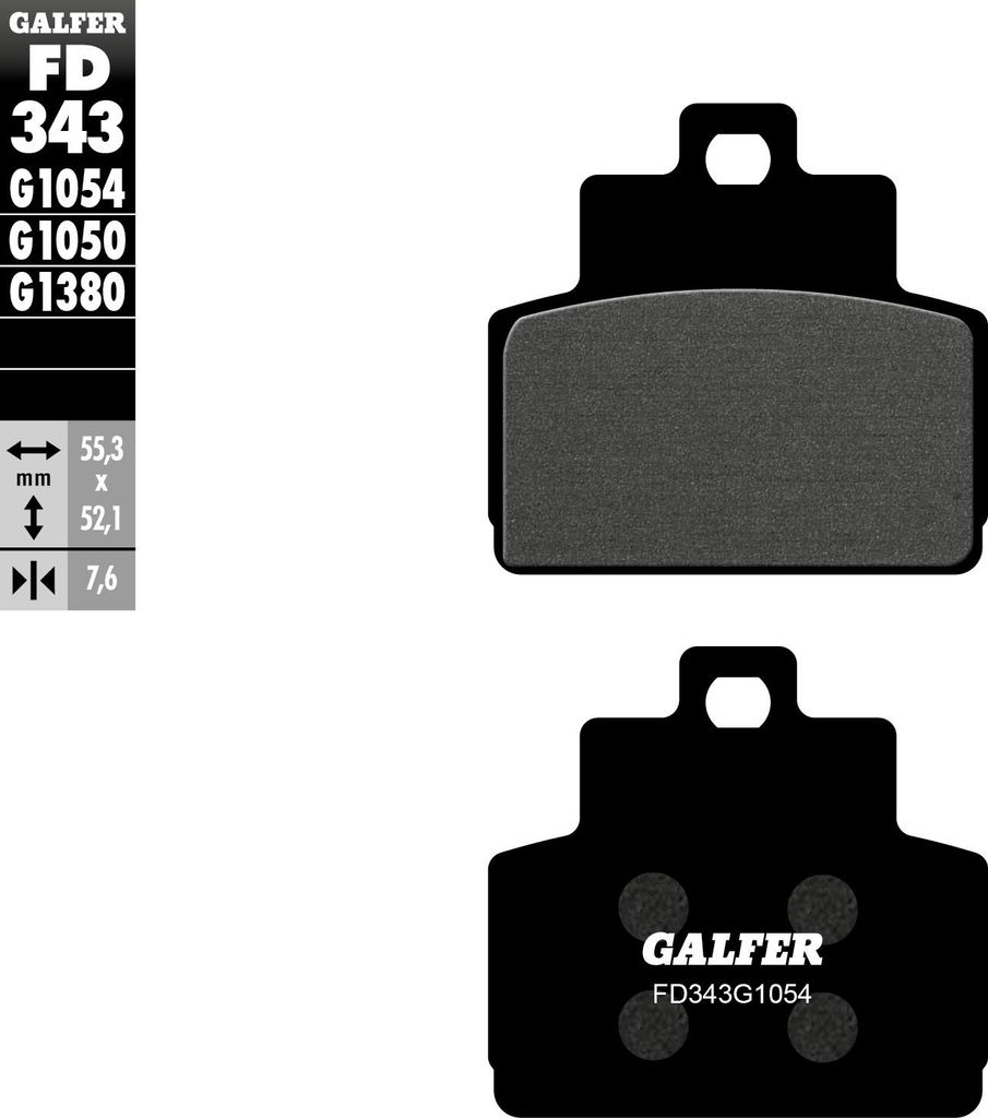 Galfer Bremsbeläge FD343G1054 Semi-Metall hinten kompatibel mit Vespa GTS 250 ccm