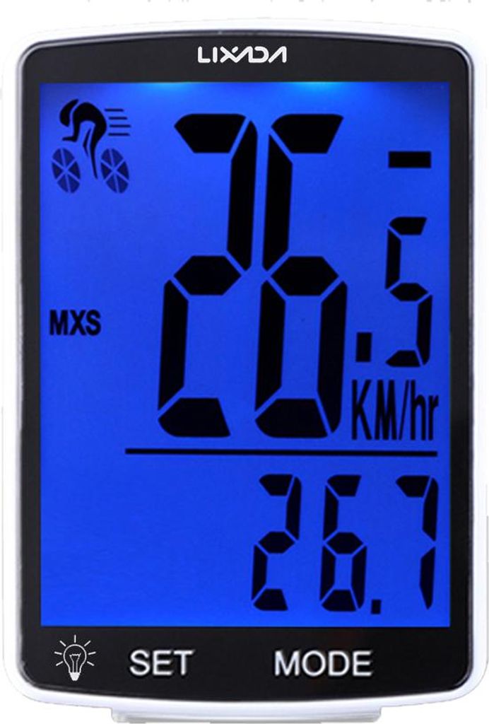 LIXADA Drahtloser Fahrradcomputer Multifunktionaler LCD-Bildschirm Fahrradcomputer Mountainbike-Tachometer Kilometerzähler IPX6 wasserdicht Fahrra...