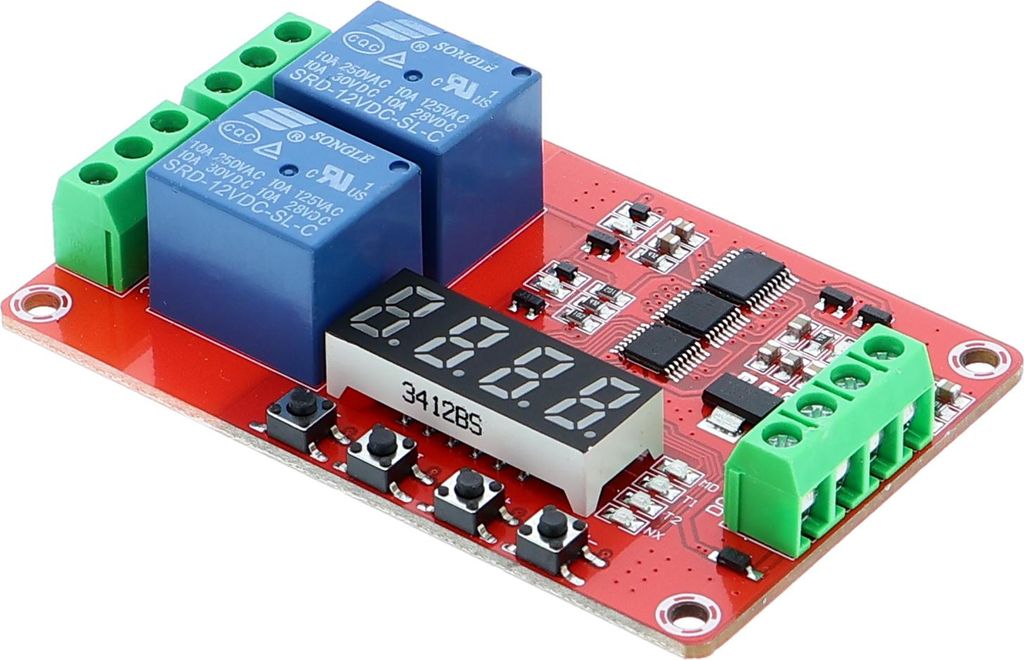 Multifunktionales Zeitrelais 2-Kanal - Programmierbar - 12V