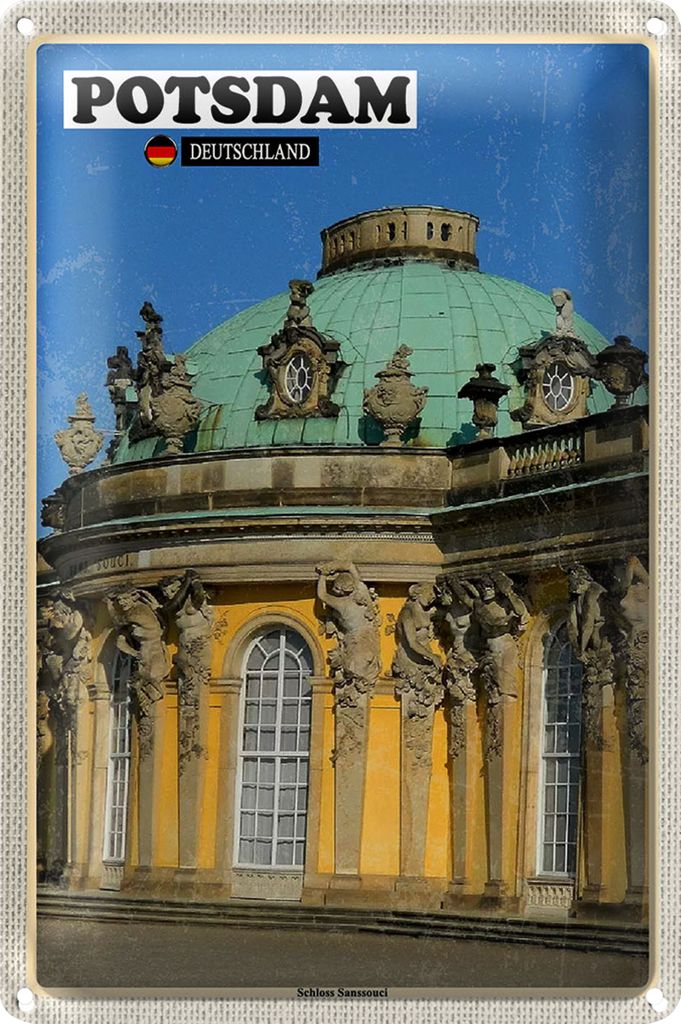 Blechschild Städte Potsdam Schloss Sanssouci 20x30cm