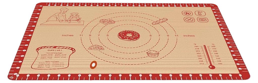 Silikon-Backmatte, antihaftbeschichtet, ideal zum Ausrollen von Teig, hitzebeständig, für Kekse, Fondant, spülmaschinenfest, Küchenhelfer M