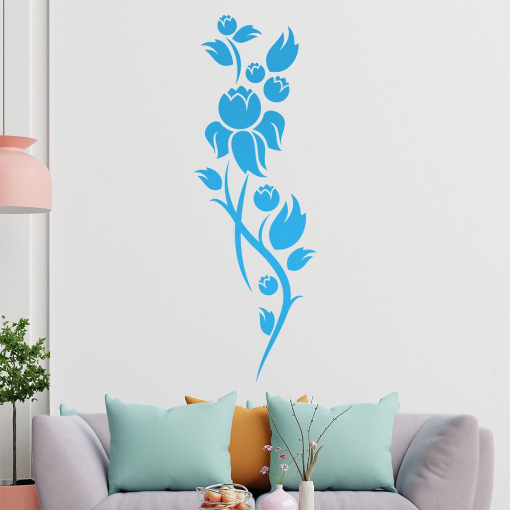 Schöne Blüten Ranke Wandtattoo in 6 Größen - Wandaufkleber Wall Sticker - Dekoration, Küche, Wohnzimmer, Schlafzimmer, Badezimmer