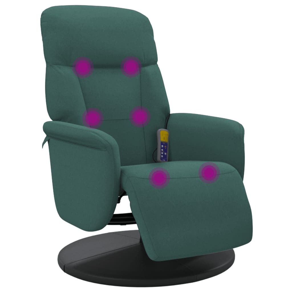 vidaXL Massagesessel mit Fußteil Dunkelgrün Samt Produktbild 
