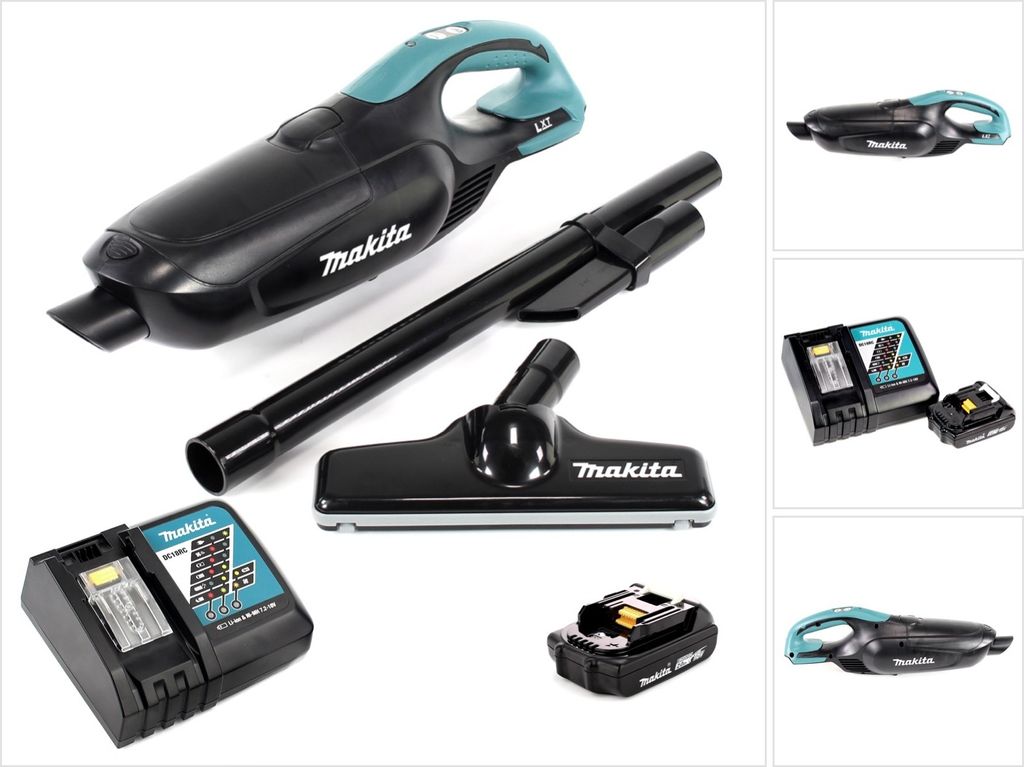 Makita DCL 182 RA1 B Akku Staubsauger 18 V Schwarz + 1x Akku 2,0 Ah + Ladegerät