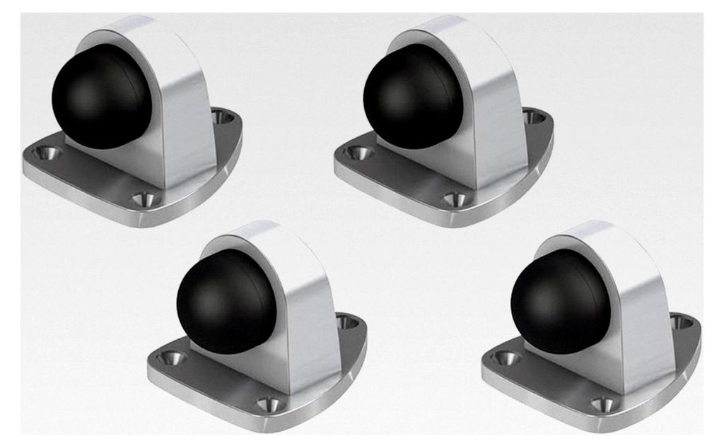 4er Set Bodentürstopper aus Edelstahl | Türhalter | Türpuffer | Schutz für Wand und Möbel | Gummi-Schutz | 4 Stück