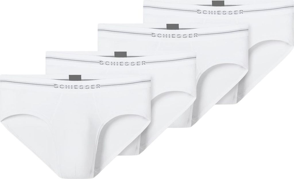 Schiesser 4er Pack Baumwolle Flex Rio Slip / Unterhose Mit Logo-Webgummibund, Perfekter Sitz, hoher Komfort, Elastisches Material