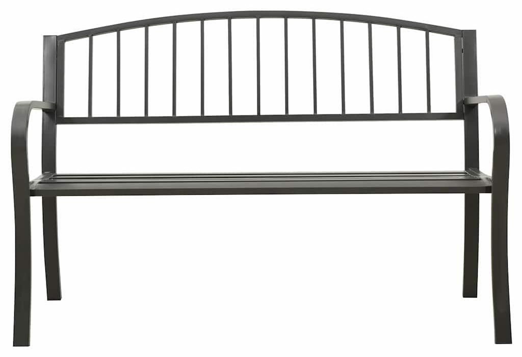 vidaXL Gartenbank 125 cm Stahl Grau