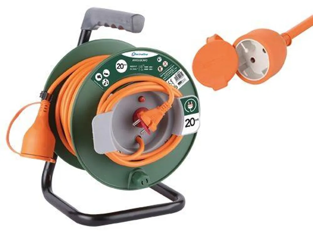 Enrouleur de câble pour tondeuse et outils de jardin 20 m GARDEN 49234