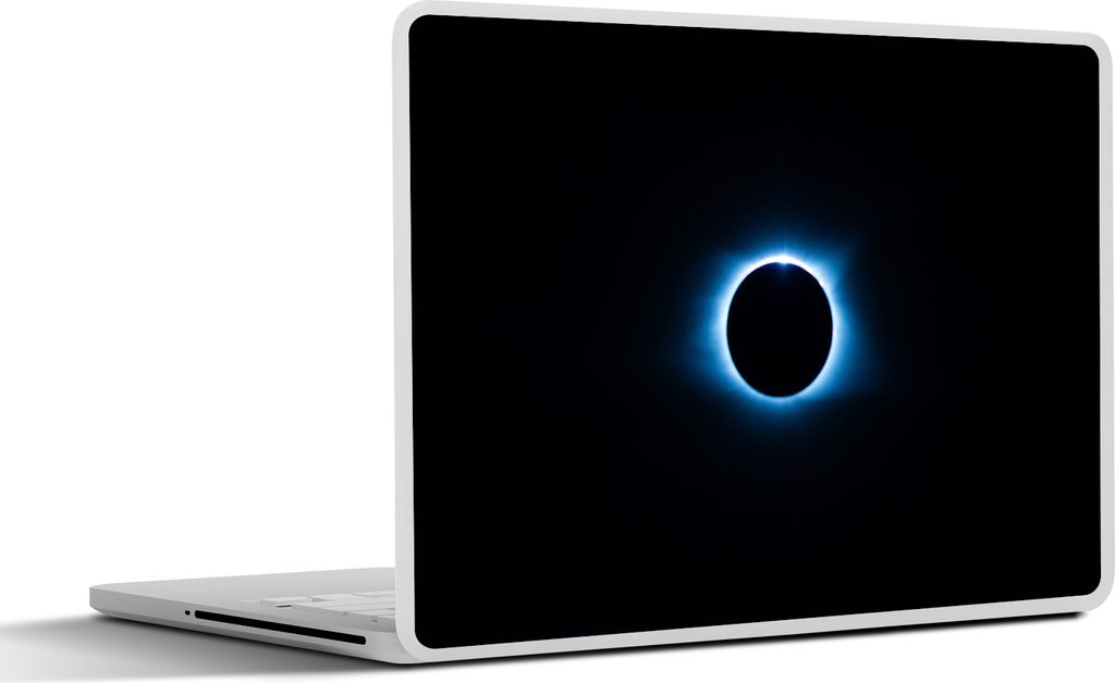 MuchoWow Laptop Aufkleber Sticker Cover Totale Sonnenfinsternis mit blauen Schattierungen 30x22 cm - Laptop-Sticker