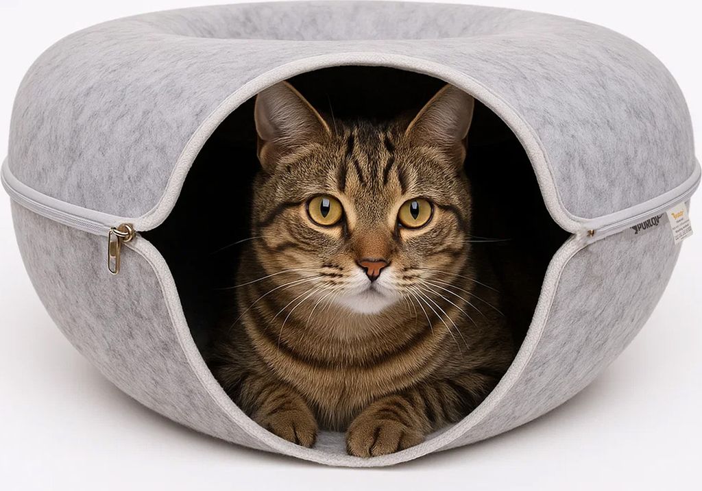 Purlov pelíšek pro kočky Ø 51 cm Tunel Antistress - Plstěná Obrázek produktu 