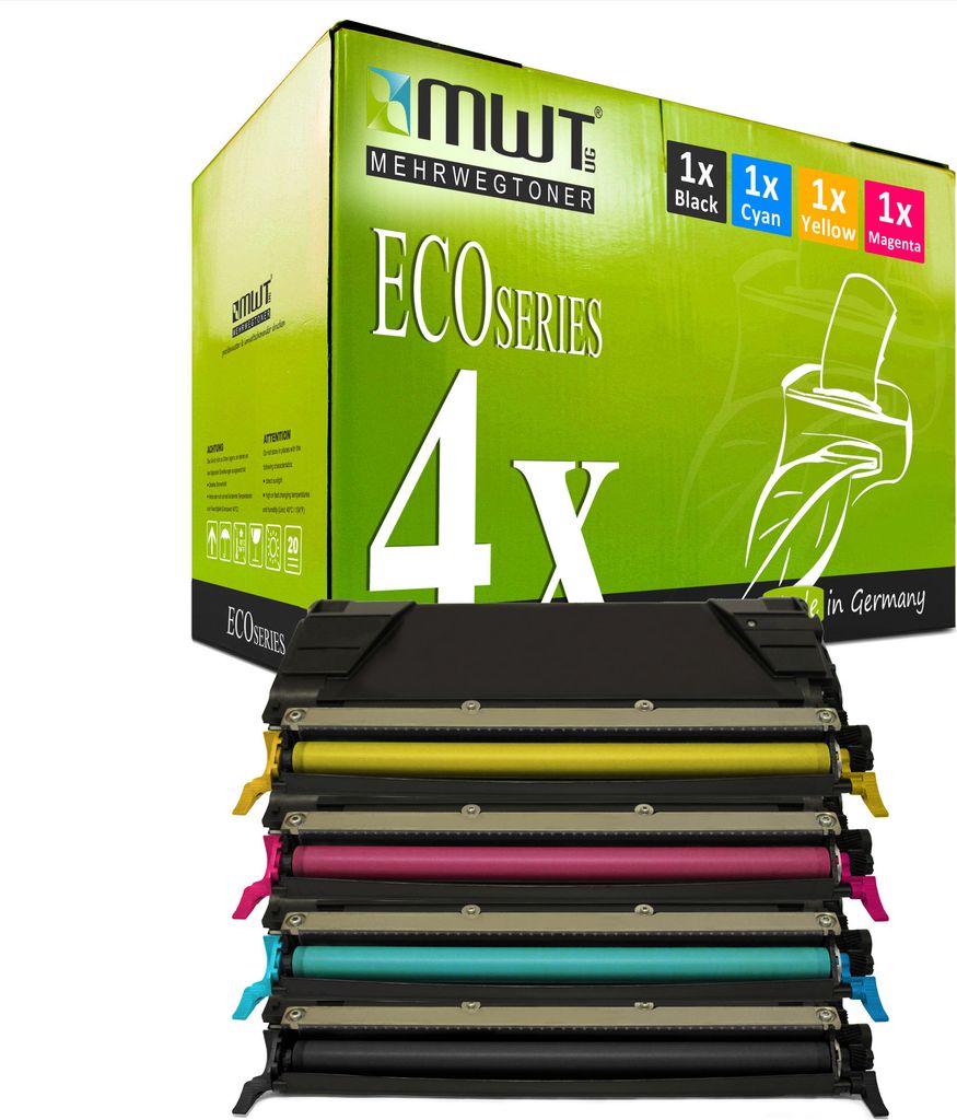 4 Mehrwegtoner kompatible Lasertoner ersetzt Lexmark 00C746A1CG 00C746A1YG 00C746H1KG 00C746A1MG Mehrfarbig