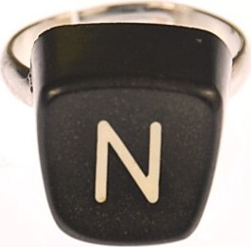 Buchstaben Ring N Vintage Schreibmaschinentaste Miniblings Unikat eckig N