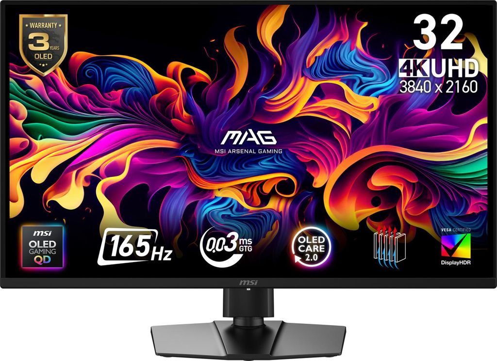 MSI MAG 322UP QD-OLED E16 Computerbildschirm 80 cm (31.5") 3840 x 2160 Pixel 4K Ultra HD Schwarz