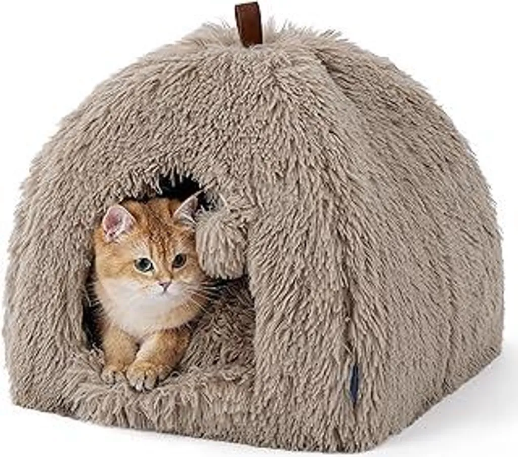 Cuccia per Gatti Grande Grotta 40x40x40 cm - Casa Peluche Lavabile