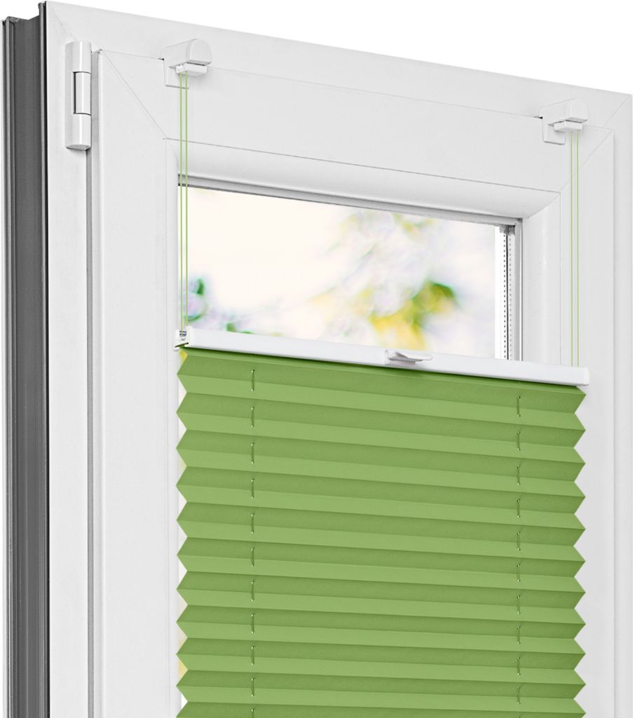 Estika Plissee ohne Bohren - 90x50 cm - Limette - Klemmfix montage, Jalousien fenster für innen