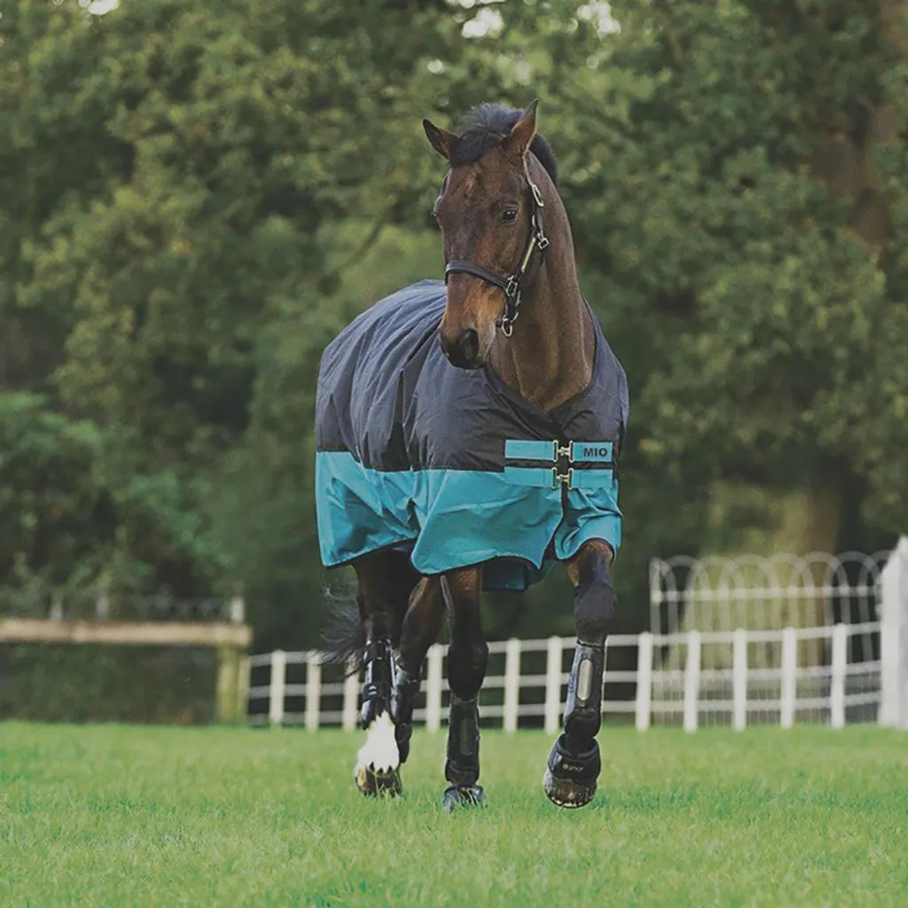 Couverture de Pluie Cheval Horseware Mio Lite 0g Noir/Black Turquoise