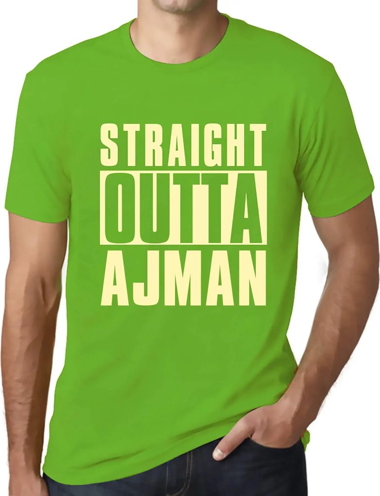 Herren Grafik T-Shirt Direkt aus dem Ajman – Straight Outta Ajman – Öko-Verantwortlich Vintage Jahrgang Kurzarm Lustige Druck Geburtstag Gesch...