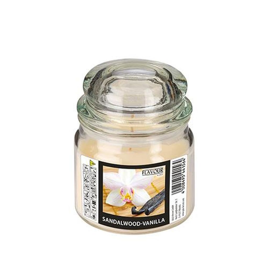 Flavour by GALA 4x Bonbonglas mit Wachsfüllung, MAXI Ø 90 mm · 120 mm elfenbein - Sandalwood-Vanilla