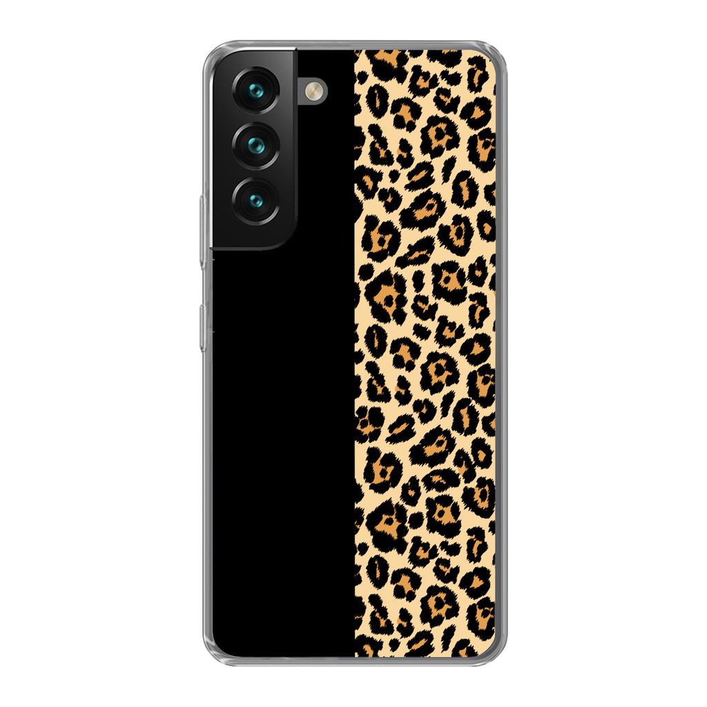 MuchoWow Handyhülle Schutzhülle Hülle für Samsung Galaxy S22 Panther Druck - Design - Tiere Silikon Softcase Handy Hülle - Mobiltelefonhülle