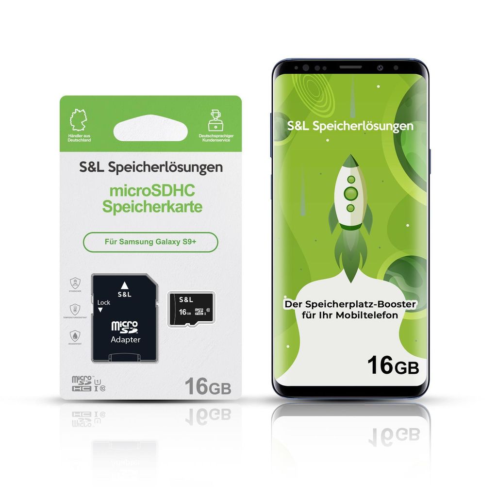microSD Speicherkarte S&L für Samsung Galaxy S9+ - Speicherkapazität: 16 GB