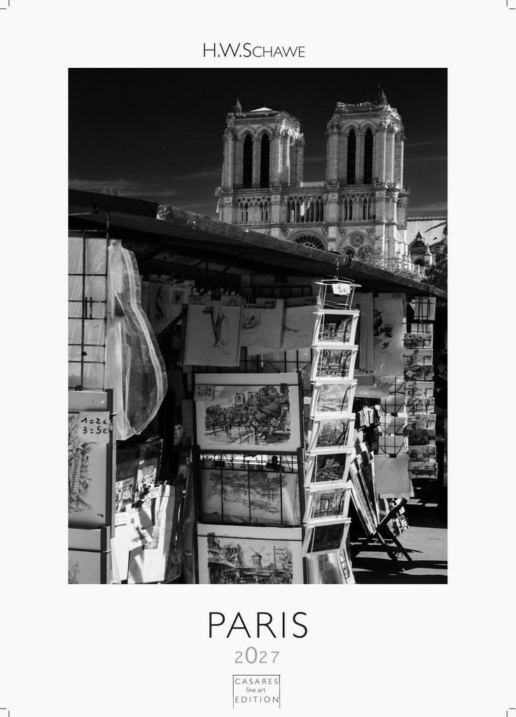 Paris schwarz-weiss Kalender 2027 - Wandkalender | Fotokalender Frankreich 29x21cm - Stilvoller Paris Schwarz-Weiß - Ideal für Kunst- und Reisefr...
