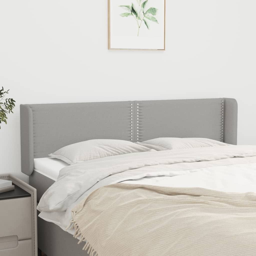 Maison Exclusive - Kopfteil mit Ohren Hellgrau 147x16x78/88 cm Stoff