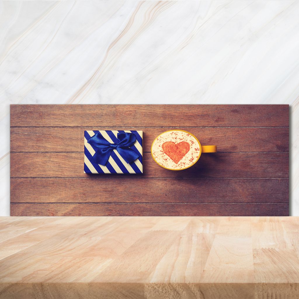Tulup Küchenrückwand Spritzschutz aus Glas -125x50 -Spritzschutz auf gehärtetes Glas Deko Essen Getränke Kaffee Geschenk