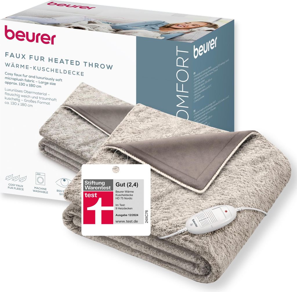 Beurer HD 75 Nordic Heizdecke, kuschelige Wärmedecke in Produktbild 