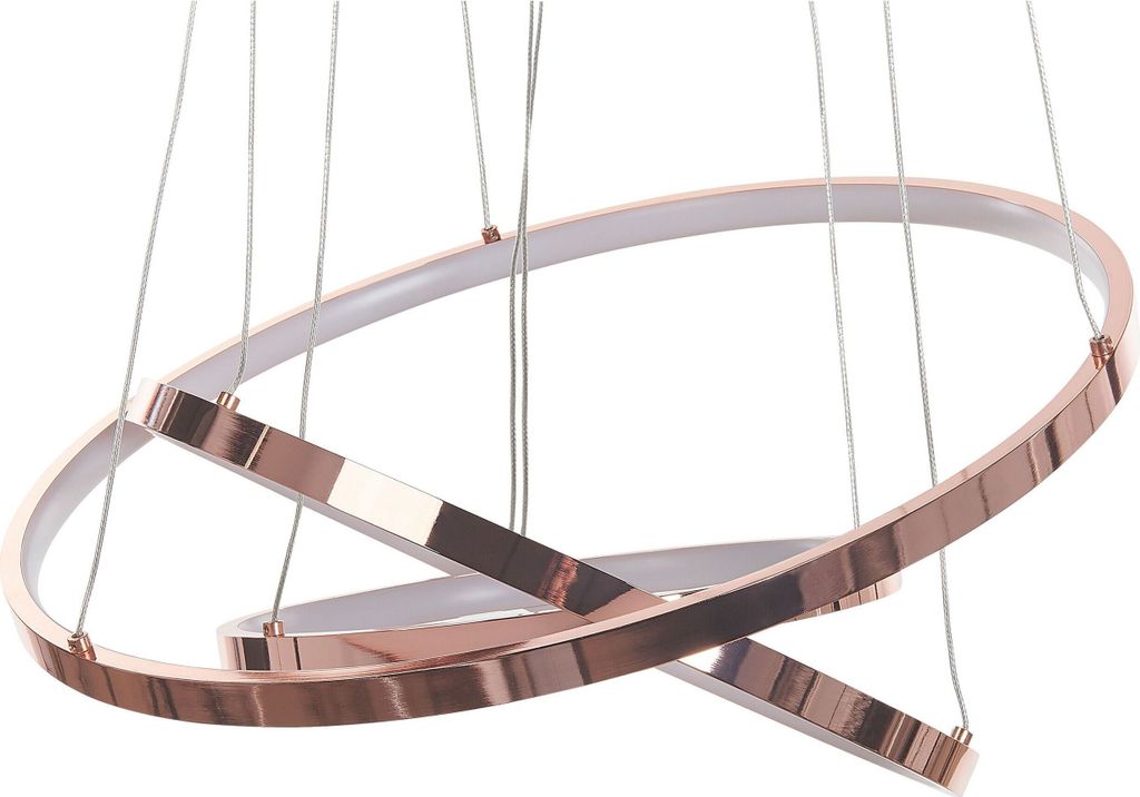 BELIANI Hängelampe LED Roségold Metall dia. 30 - 50 cm Pendelleuchte für Esszimmer für Schlafzimmer für Wohnzimmer