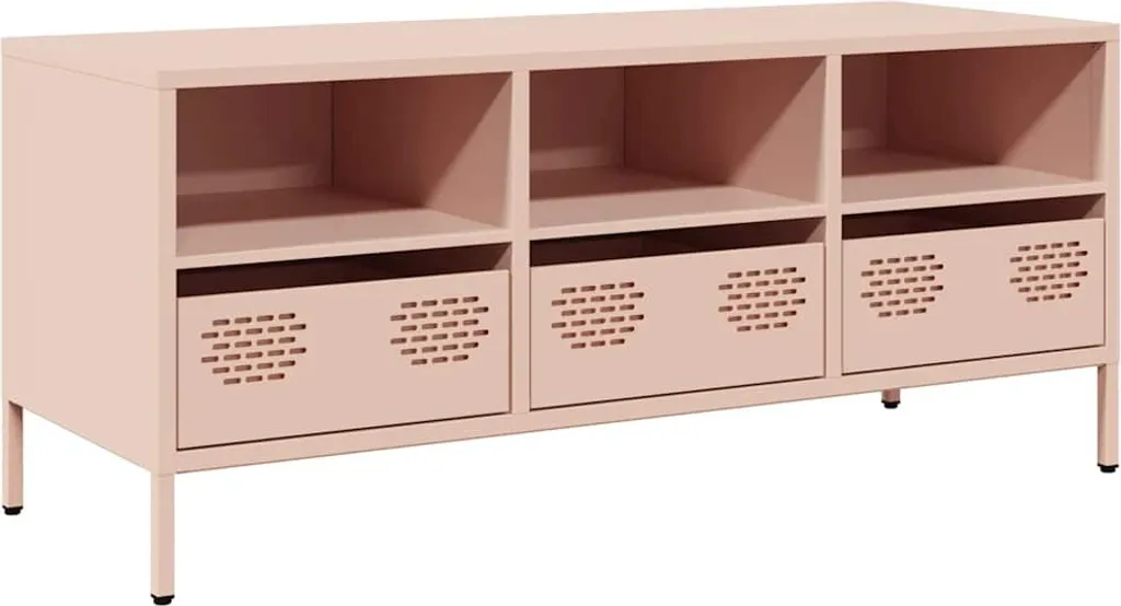 Mobile Porta TV Rosa vidaXL Acciaio Laminato a Freddo 101,5cm