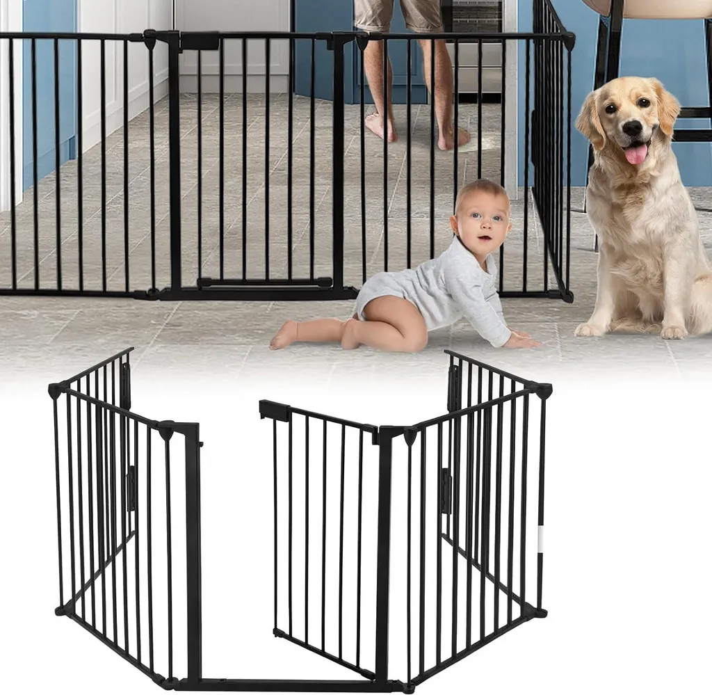 Barrière de Sécurité XXL 300cm pour Enfant et Pare-feu de Cheminée