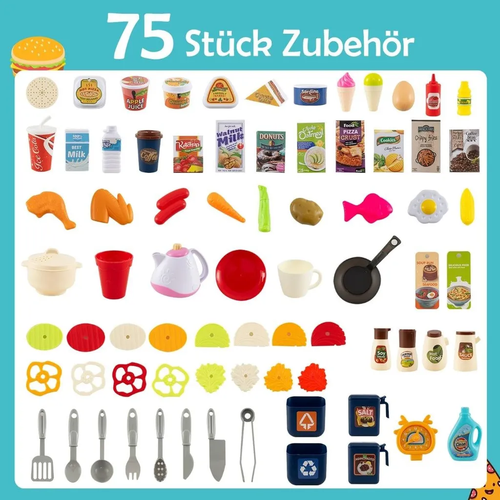 Cuisine enfant interactive sons et lumières avec 75 pièces d'accessoires - 3