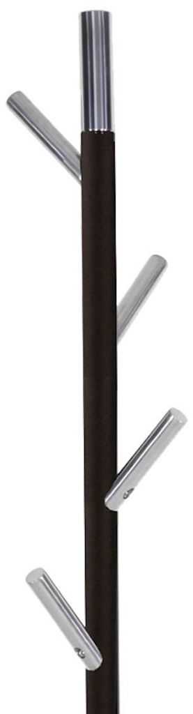 Schicker minimalistischer Garderobenständer mit 4 Aluminiumhaken | Höhe 180cm | Schwarz, Haken verchromt