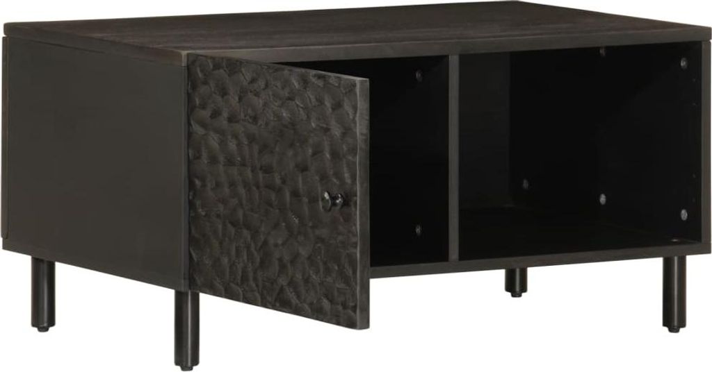 vidaXL Couchtisch Schwarz 80x50x40 cm Massivholz Mango