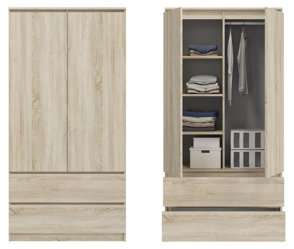 Armadio Armadio sonoma 180 cm di altezza 90 cm di larghezza Immagine del prodotto 