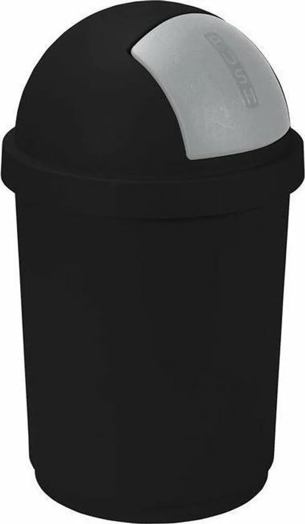 Poubelle 50L Curver Anti-Odeur Roll Bullet Noire 75 cm de Hauteur
