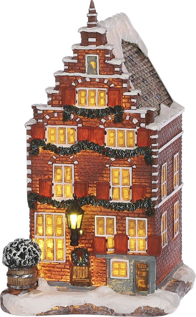 LuVille Weihnachtsdorf-Miniatur Grachtenhaus - L11 x B12 x Produktbild 