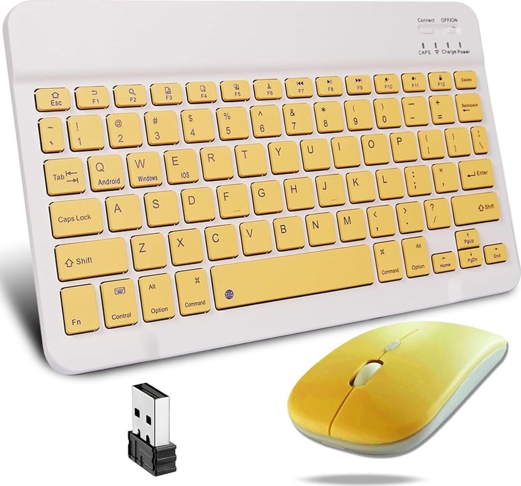 kabellos, Bluetooth, Set aus Tastatur und Maus, doppelt, wiederaufladbar, leise, 1200 dpi, Reisen, Geschäftsreisen, Windows/iOS/Android PC/Laptop/...